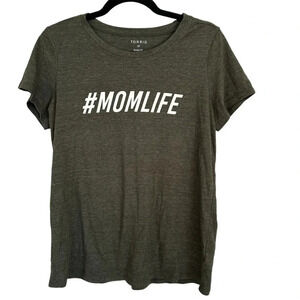 Torrid #MomLife Slim Fit Crewneck Short Sleeve Tee Olive Green Sz 00, M, 10 GUC